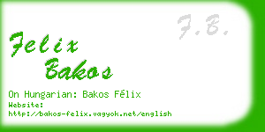 felix bakos business card